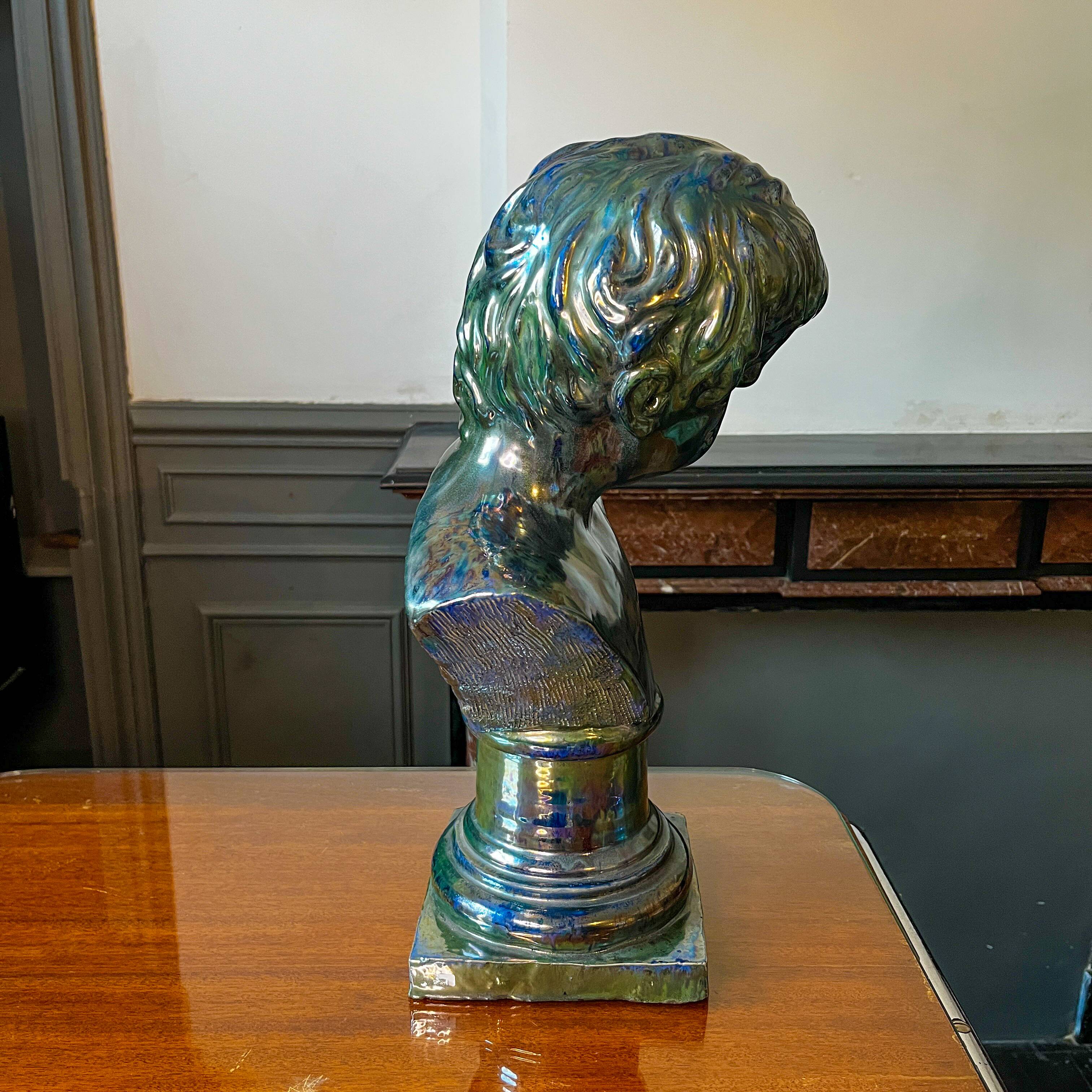 Salted stoneware sculpture, high fire, Louis Gustave Cambier & Roger Guérin, Bouffioulx ca 1925