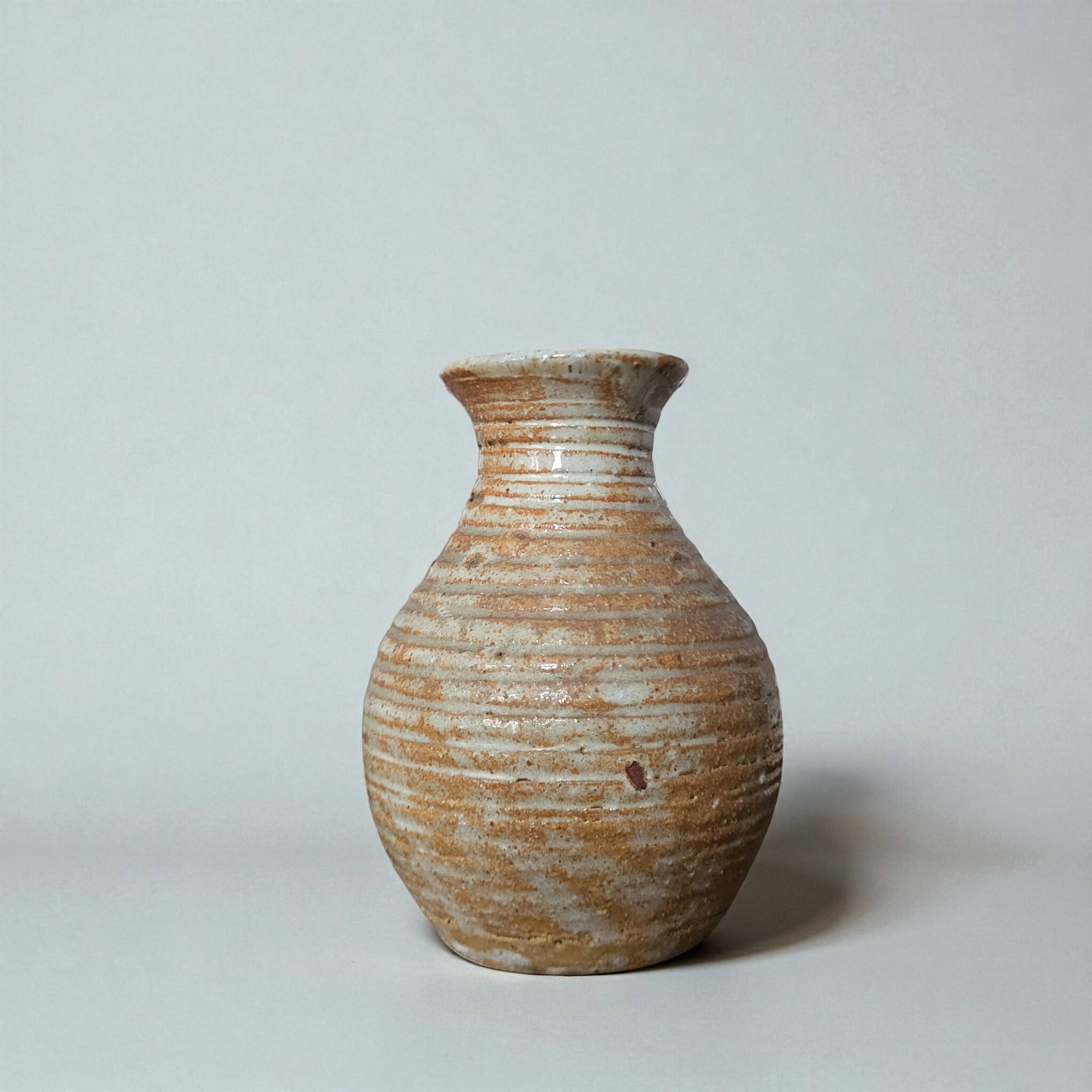 Stoneware vase signed / Puisaye / Lion