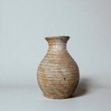 Stoneware vase signed / Puisaye / Lion