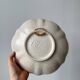 Decorative fluted cracked terracotta dish plate