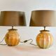 Paire de lampes de table en verre laqué faites à la main en France, années 1970