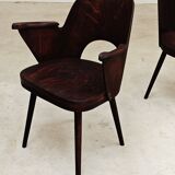 Pair of wooden armchairs by Lubomir Hofmann for Ton (Thonet), 1960