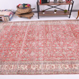6x10 red classic floral vintage rug 314x197cm