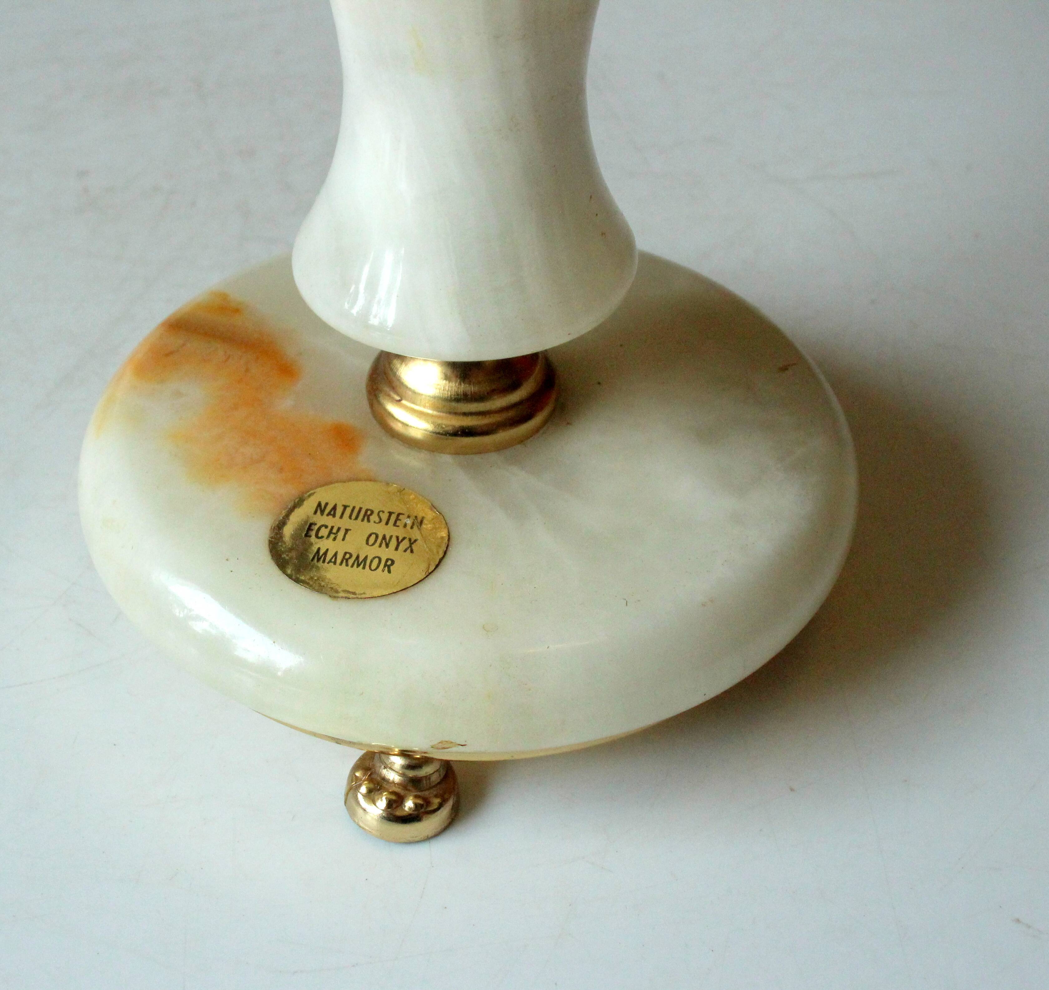 1960s onyx and brass candle holder, vintage