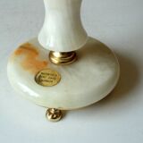 1960s onyx and brass candle holder, vintage