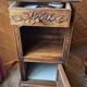 Antique carved bedside table – solid wood and marble in Louis Philippe style