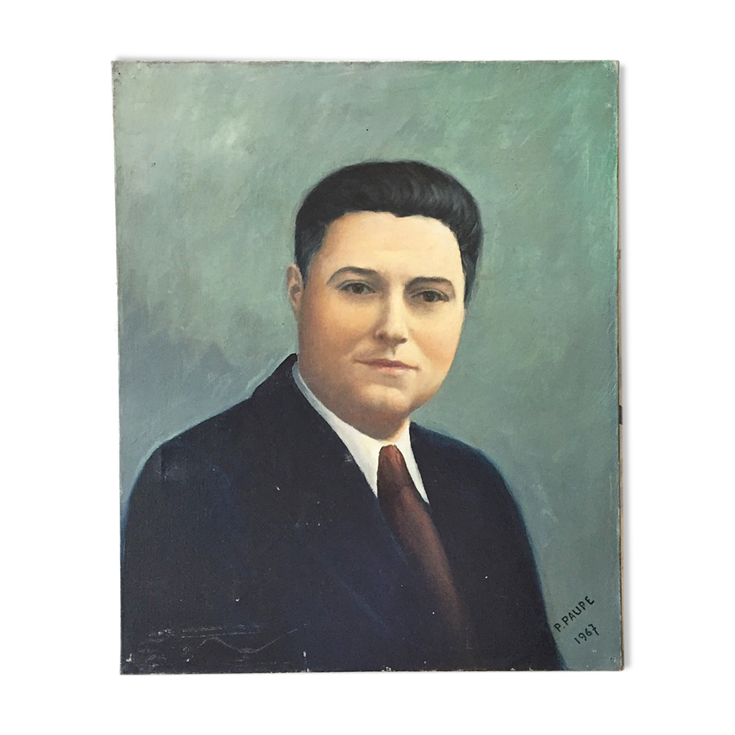 Old oil painting portrait 38 x 46 cm