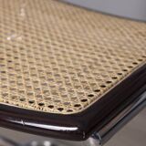 Set of 4 vintage 1960s metal and vienna straw chairs by italian design