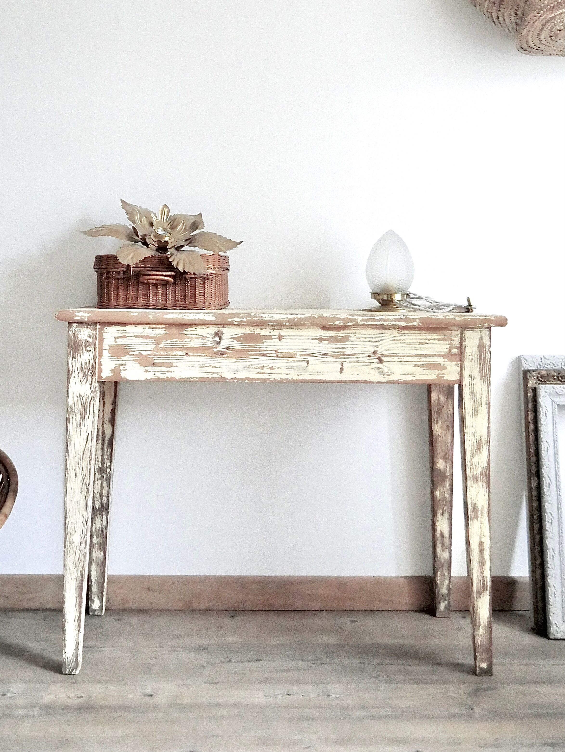 Patinated wooden console