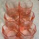 Art Deco Pink Glass Whiskey Glasses