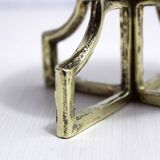 Brutalist brass candle holder