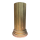 Large fluted golden wood column with a marble top, work from around 1900.