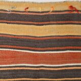 4x7 Pale Orange Kilim Rug, Rugged Rug, Antique Bohemian Style, 128x215Cm