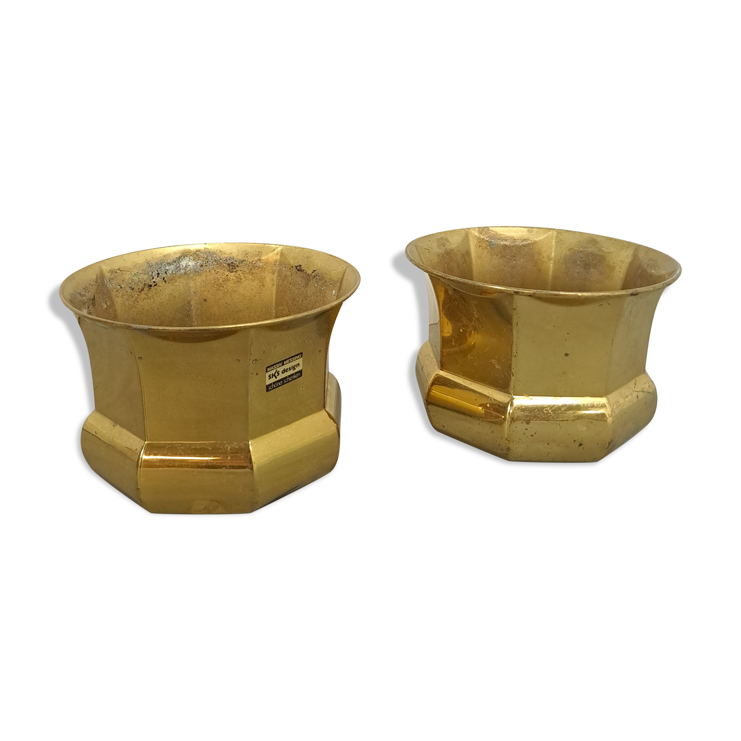 Brass set flower pots, pots