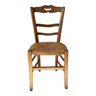 Chaise de ferme en paille et bois