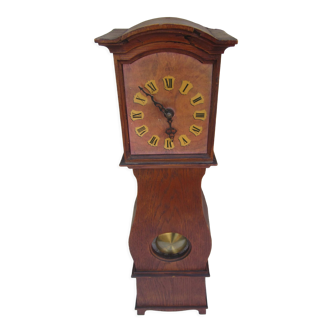 Wooden clock with balance wheel, battery operated