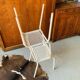 Series of 3 perforated metal chairs