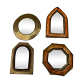 4 mirrors in gilded brass of different vintage shape