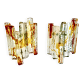 JT Kalmar pair of glass wall lights, 1970