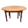 Table ovale 6 pieds avec allonges patine caramel