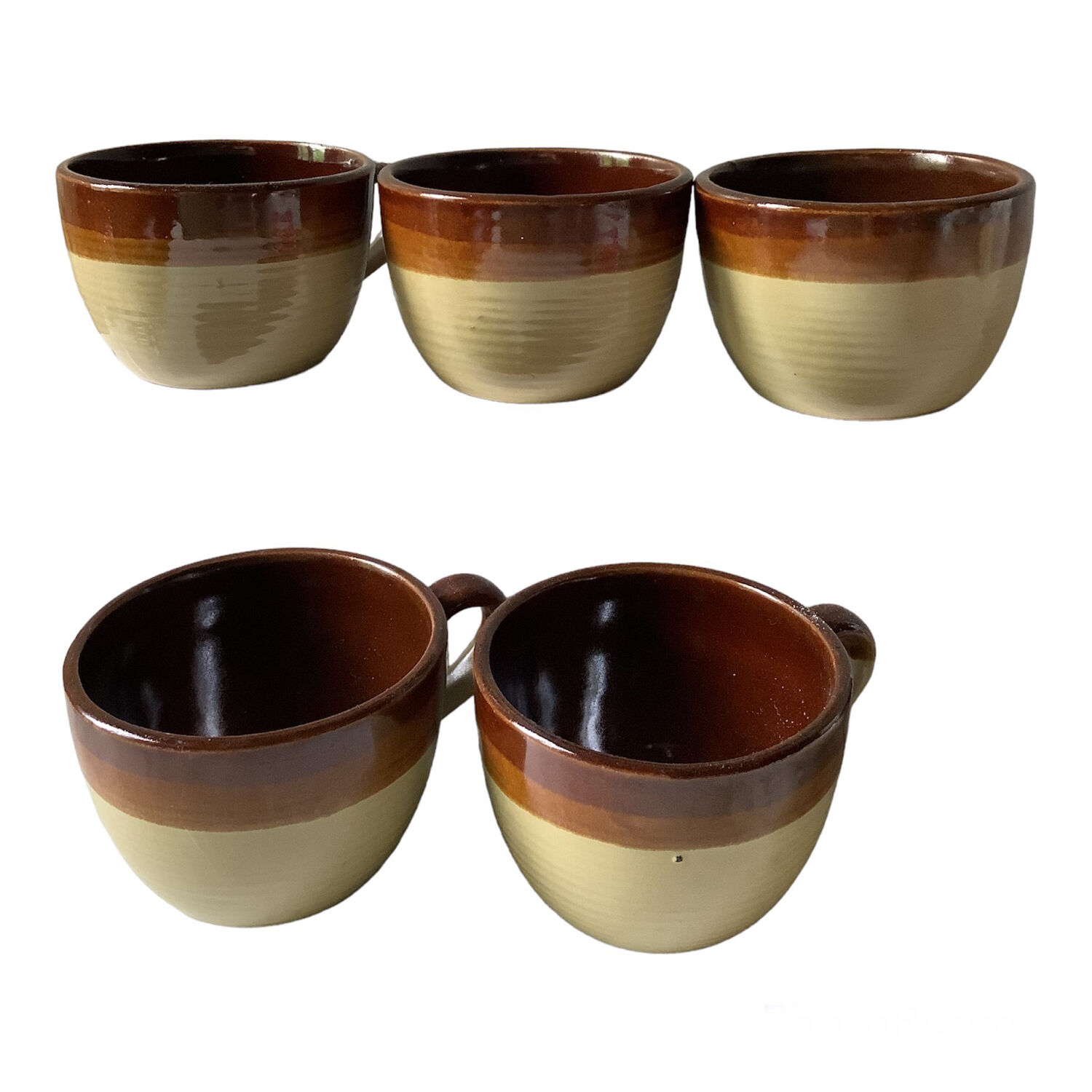 Series of 5 stoneware cups