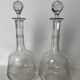 Pair of engraved crystal decanters