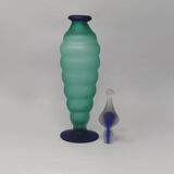 1970s Astonishing Green and Blue Bottle in Murano Glass By Michielotto