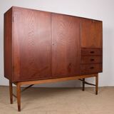 Danish Teak Highboard by Kurt Ostervig for Randers Mobelfabrik 1960.