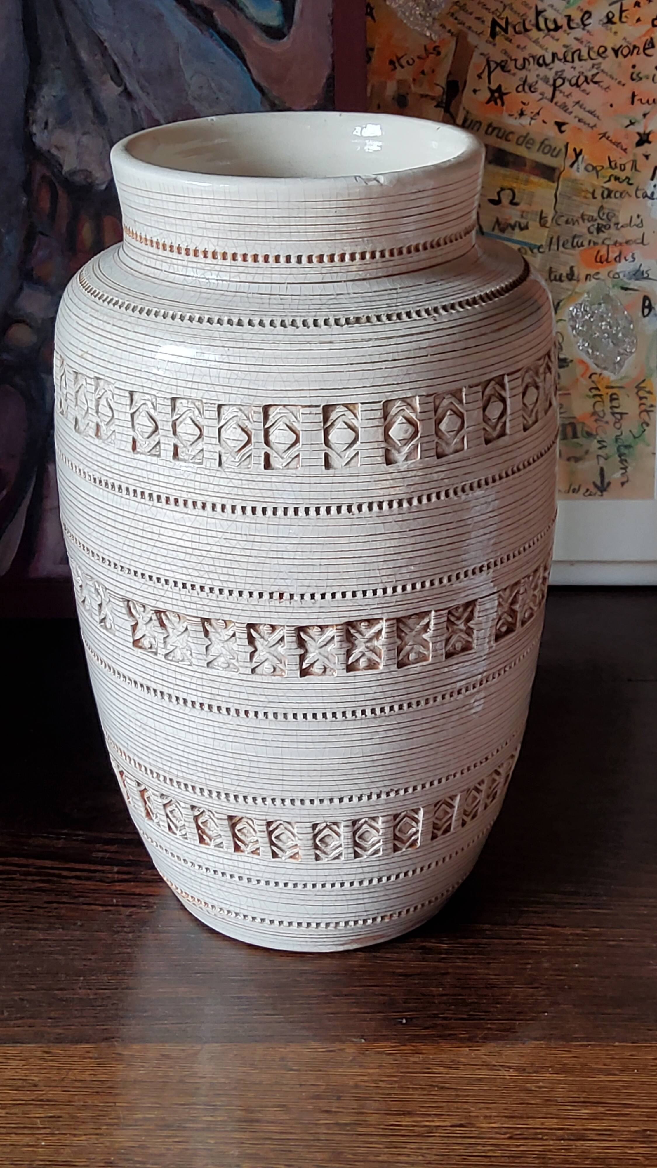 Ceramic vase by Aldo Londi for Bitossi 30cm 1950