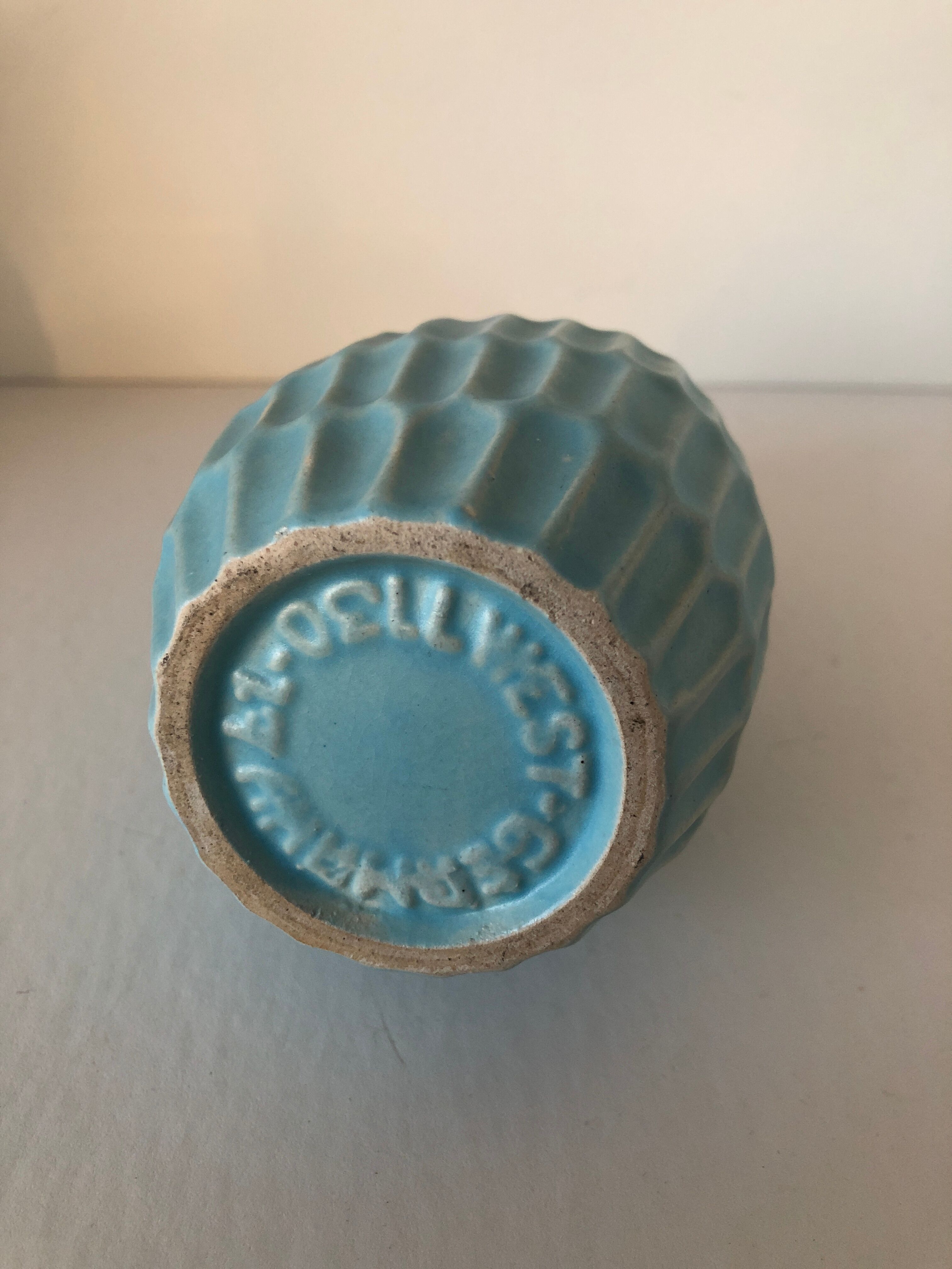 Turquoise vase West -Germany ceramic