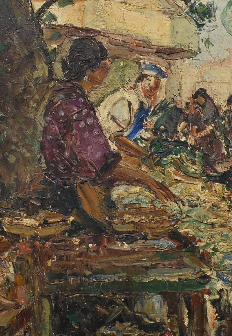 Painting “The Market” by Laurens – Early 20th century
