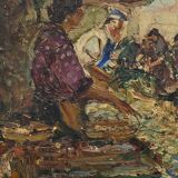 Painting “The Market” by Laurens – Early 20th century