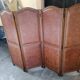 4-leaf wood and leather screen