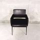 Vintage armchair in skai and black metal 60s