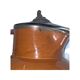 Old brown and beige Langley Mill 19th century pitcher with its pewter lid