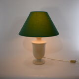 Ceramic table lamp, vintage, green lampshade