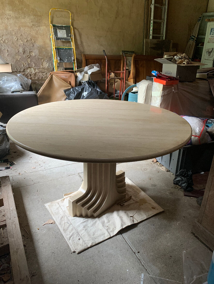 Table Carlo Scarpa in travertine