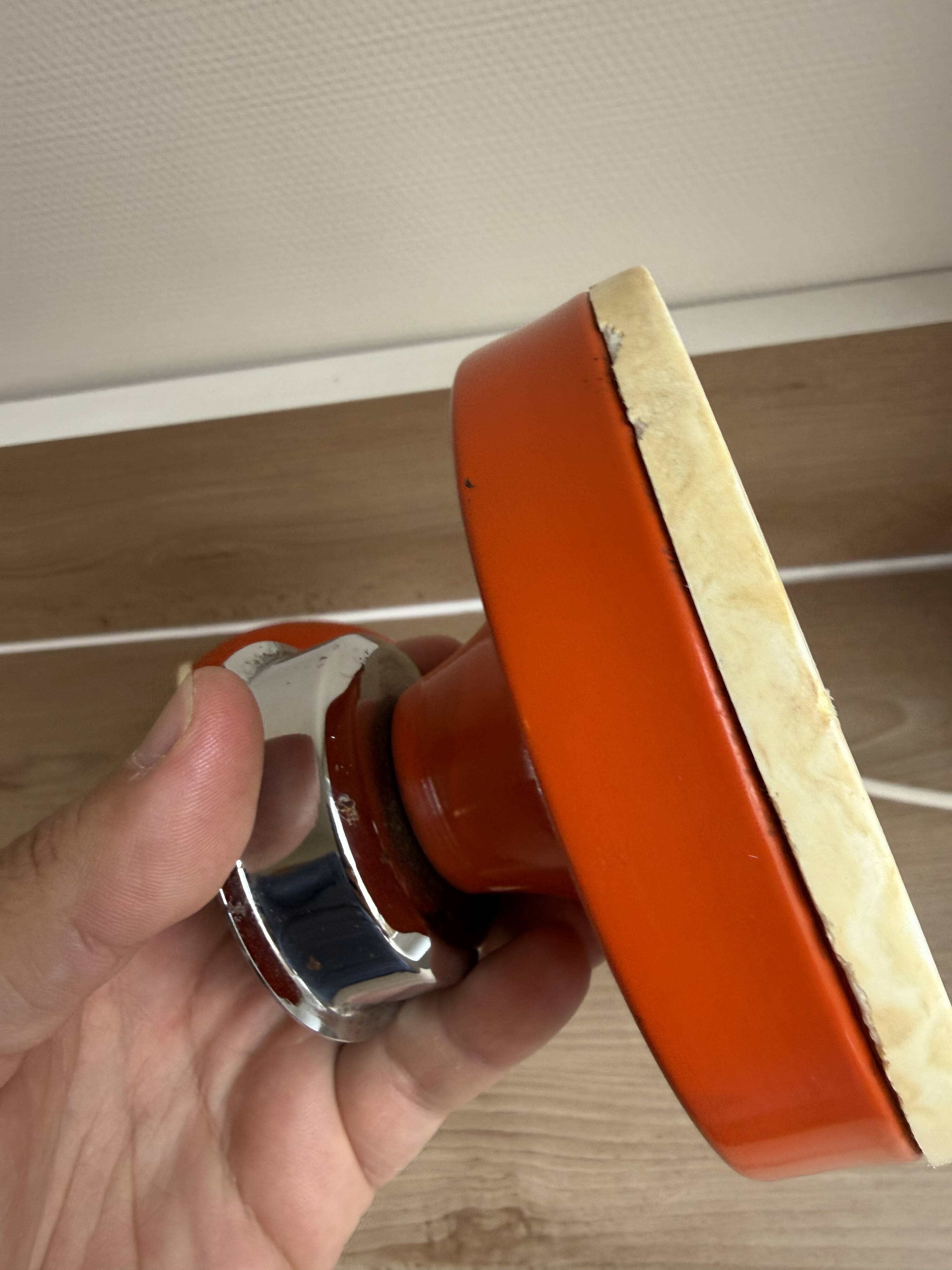 Eyeball Magnet Table Lamp – Orange & Chrome Metal (1970s)