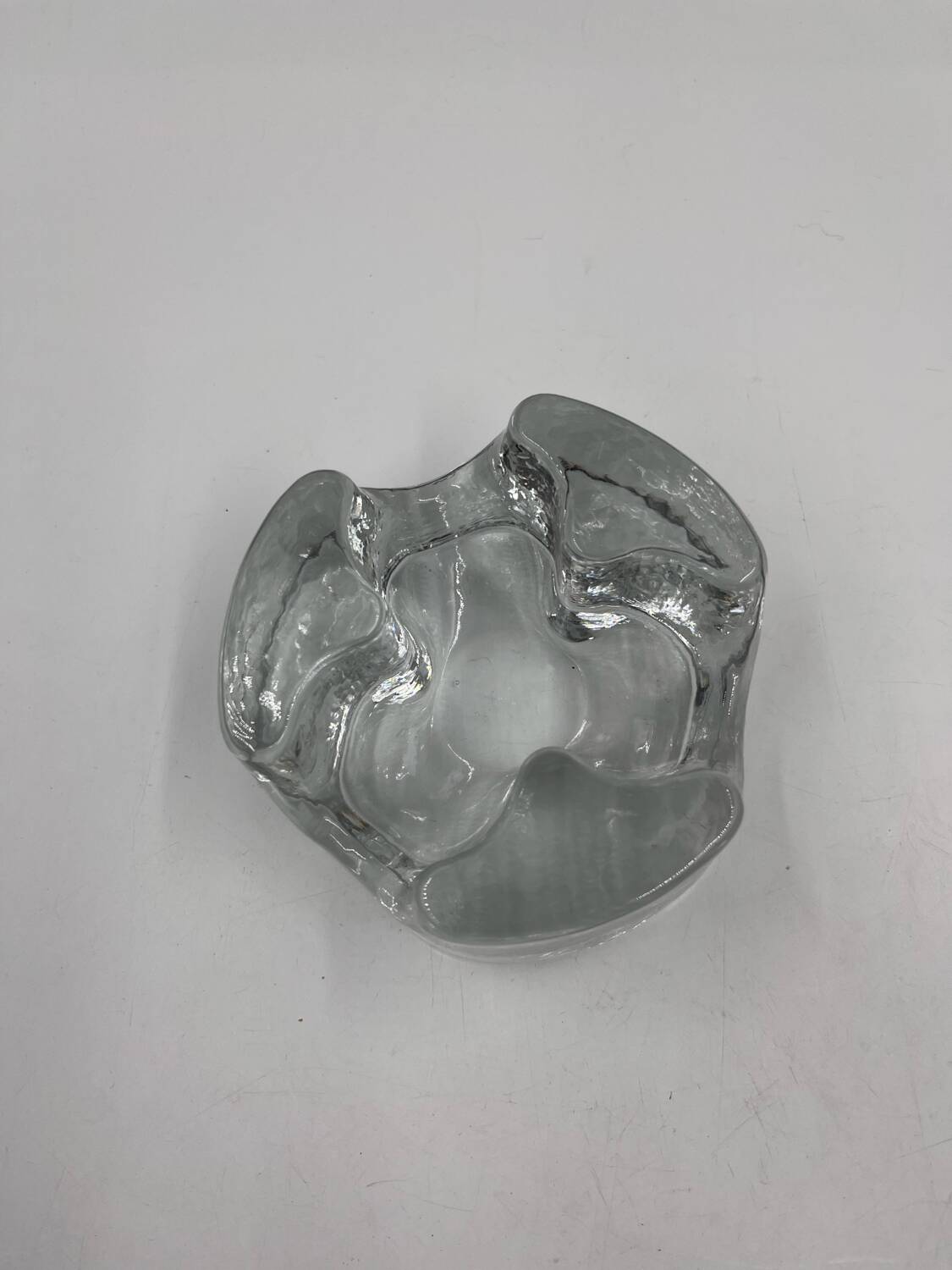 Solid glass candle holder