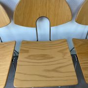 6 Mikado chairs 1800, stackable, design by Walter Leeman for Kusck&co.