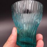 Set of 6 turquoise glass water glasses around 1975