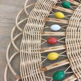 Mirror in basketry and vintage pearl