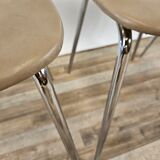 Set of four chairs in iron and skai 1970