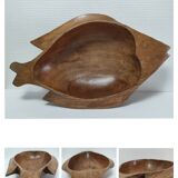 Zoomorphic cut fish wood carved vintage