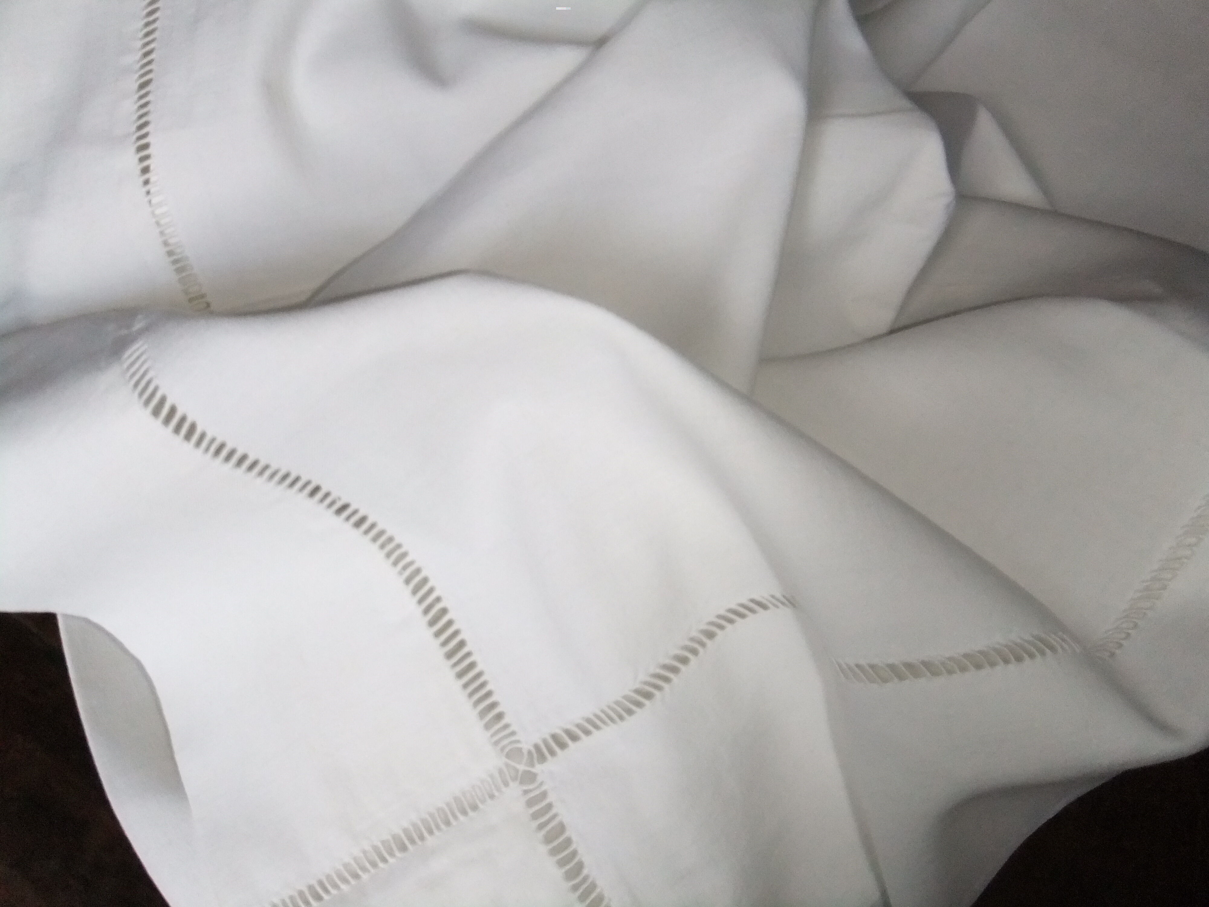 Old sheet linen embroidery monogram day curtain fabrics