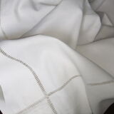 Old sheet linen embroidery monogram day curtain fabrics