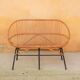 Vintage rattan bench feet metal