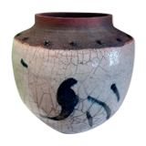 Vase boule en raku