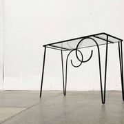 1960s Danish style glass side table String, mid-century.