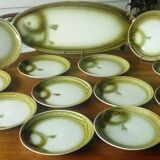 Earthenware fish service Moulin des loups France